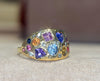 “Galaxy” Dome Abstract Cocktail Ring 18 Ct Gold