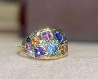 “Galaxy” Dome Abstract Cocktail Ring 18 Ct Gold