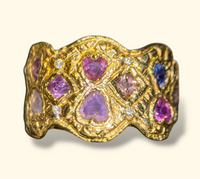 “Empress of Hearts” 18 Ct Gold Sapphires and Diamonds