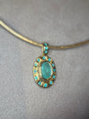 “Azul” Neon Blue Brazilian Paraiba Tourmalines and Mozambique Paraiba Oval Bezel Set Necklace