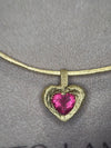 “Passion” 18 Ct Gold Rubellite Tourmaline Heart 3.3 cts Frosted Mat Finish