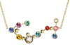 Scorpio Constellation Necklace with diamonds and multicoloured sapphires 18K Gold