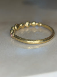 Purple Pastel Pink Purple Sapphires Bubble Band 18 Ct Yellow Gold