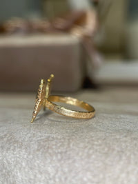 Paraibas Tourmalines and Diamonds “Ocean Butterfly” 18 Ct Gold Ring