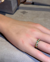 Brazilian Paraiba Tourmalines Neon Blue and Diamonds Band 18 Ct Gold