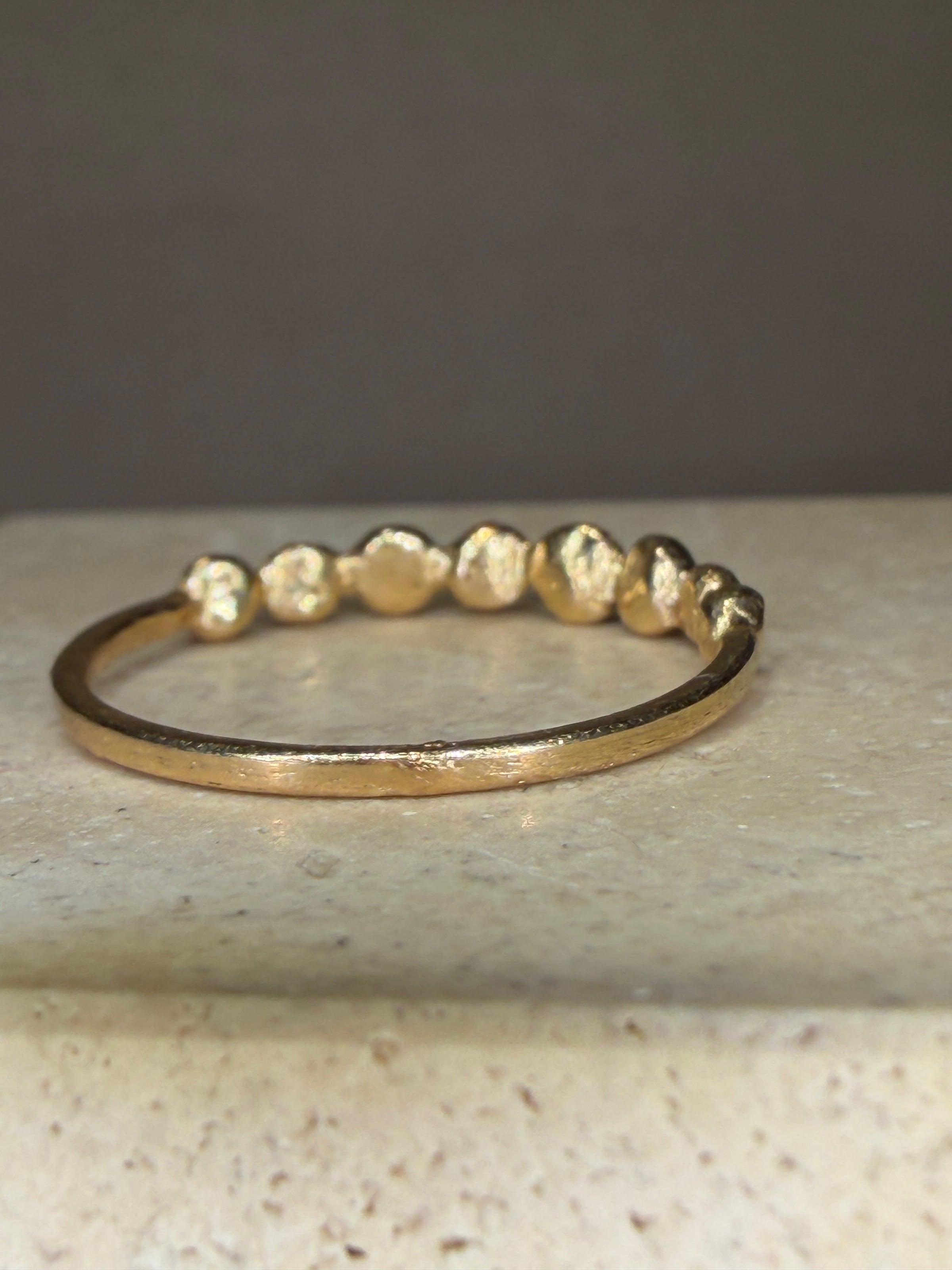 Ocean Bubbles Ring Band Sapphires Paraibas Emerald and Diamonds in 18 Ct Gold