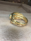 2.5 Cts Paraiba Cabochon Cigar Ring Band 18 Ct Yellow Gold