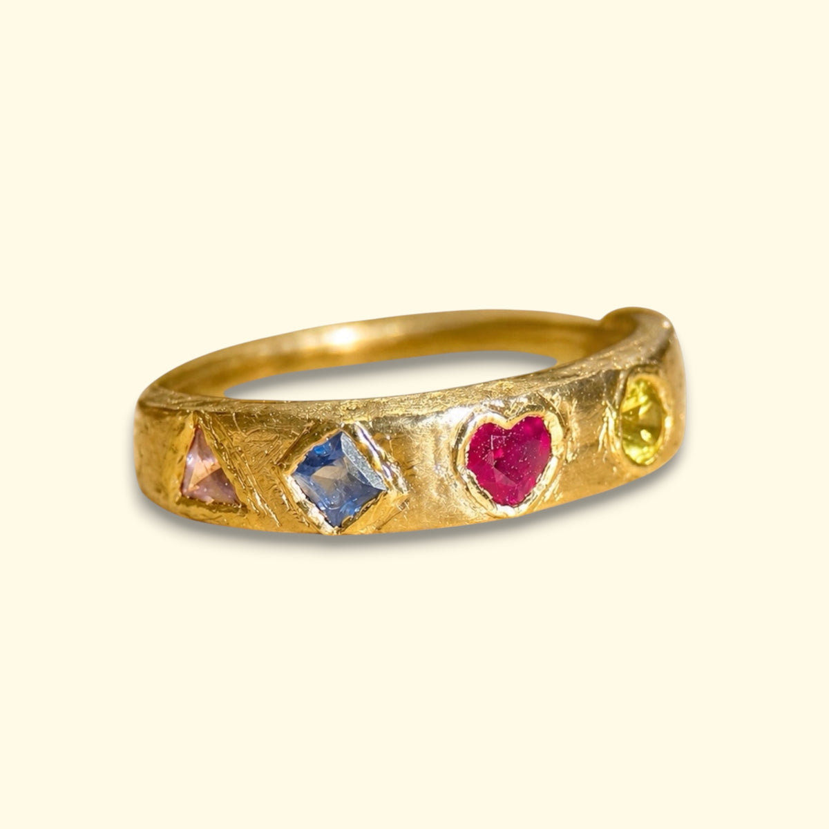 Cubism Abstract Ring Band 18 Ct Yellow Gold