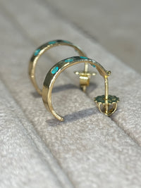 Neon Blue Brazilian Paraiba Tourmalines Hoop Earrings