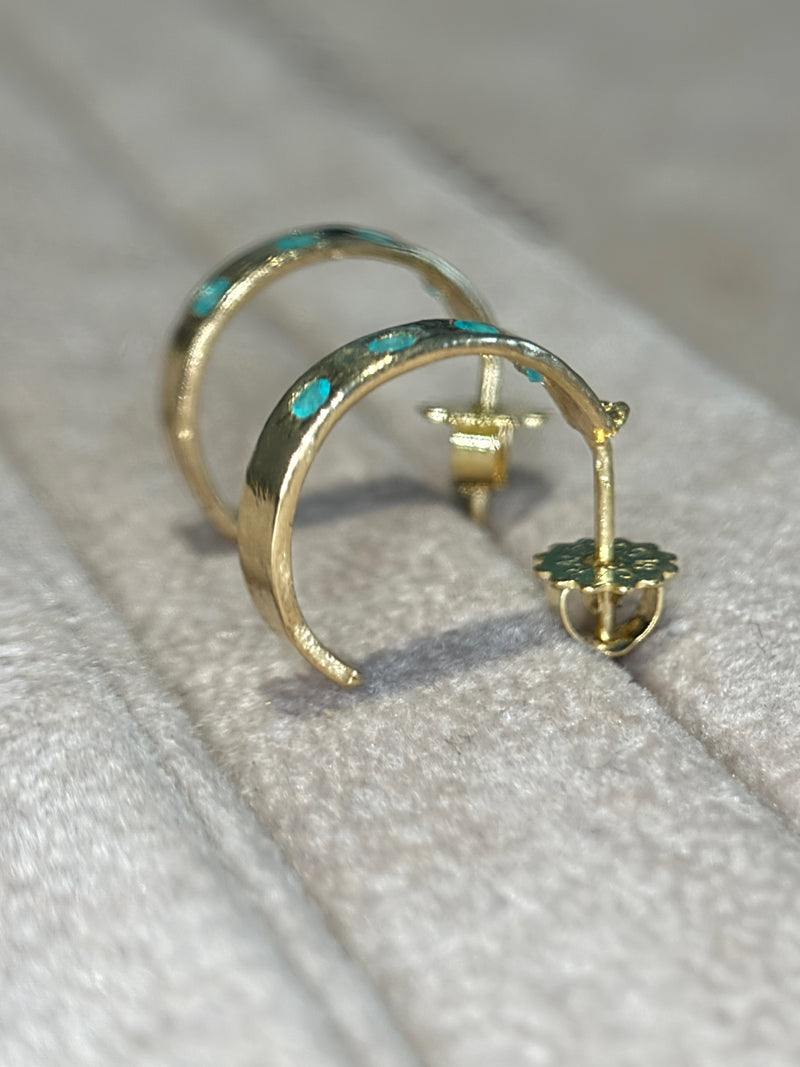 Neon Blue Brazilian Paraiba Tourmalines Hoop Earrings