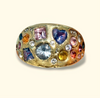 “Galaxy” Dome Abstract Cocktail Ring 18 Ct Gold