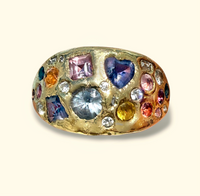 “Galaxy” Dome Abstract Cocktail Ring 18 Ct Gold