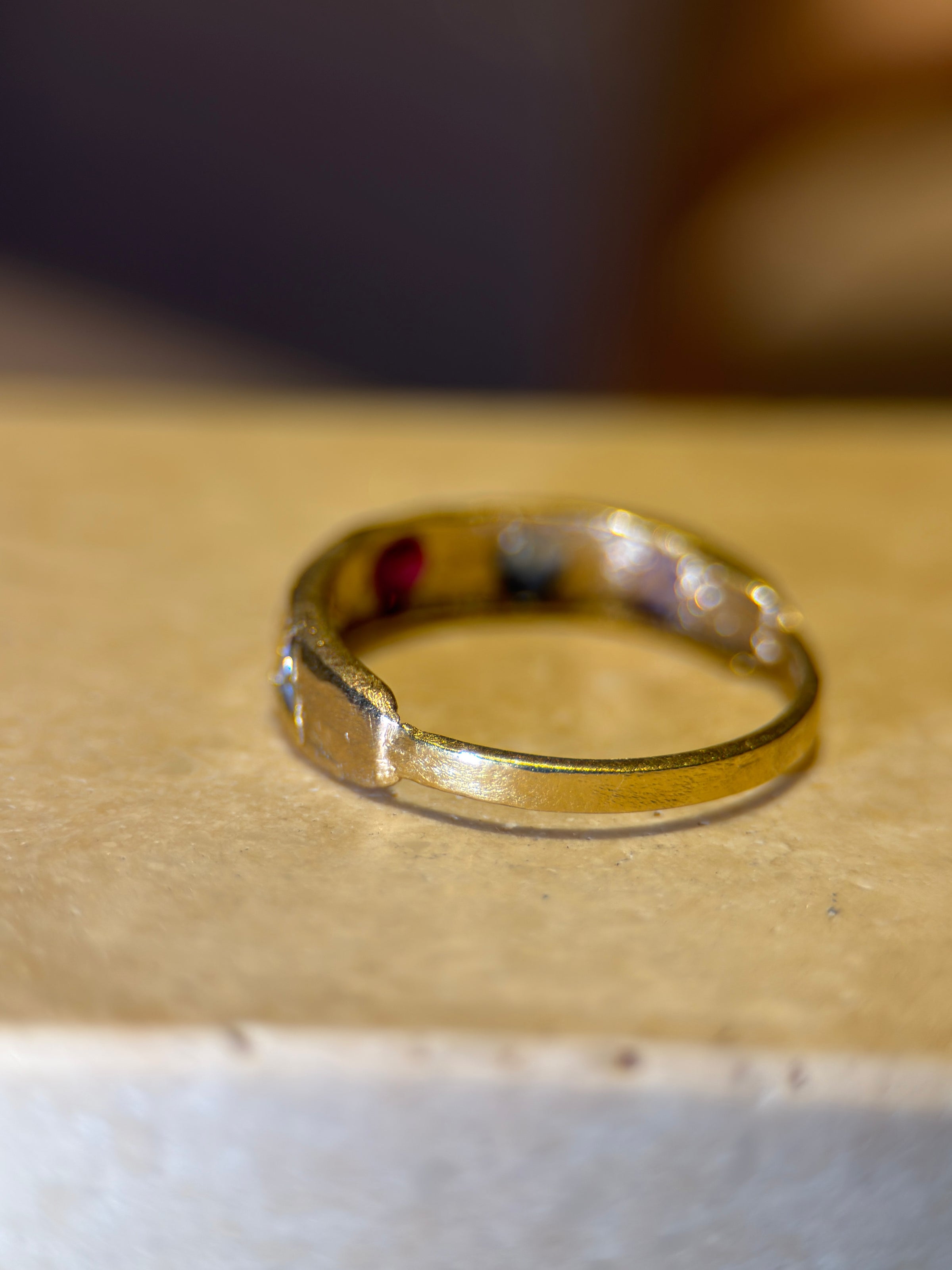 Cubism Abstract Ring Band 18 Ct Yellow Gold