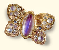 “Winterfly” 18 Ct Gold Moonstones & Diamonds Art Ring at Tomfoolery London