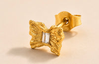Baby butterfly Studs Reverse Set Baguette diamonds