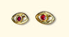 Ruby Eye Studs 18 Ct Yellow Gold