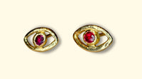 Ruby Eye Studs 18 Ct Yellow Gold