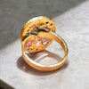 Sold Out - 18 Ct Gold Large Oval Geometric Abstract Art Cocktail Ring Sapphires & Diamonds