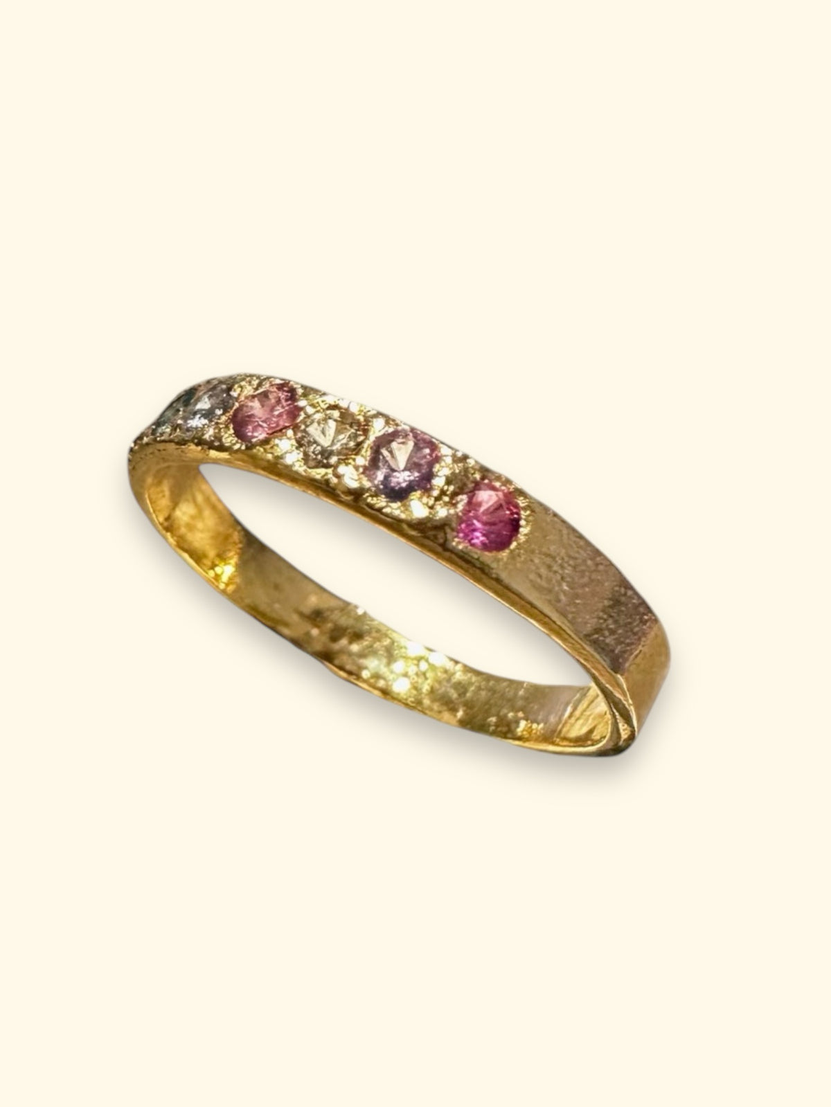 Sold out - Baby Candy Pastel Sapphires 18 Ct Ring Band