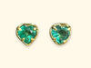 Emerald Heart Studs 18 Ct Gold (Pair)