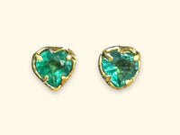 Emerald Heart Studs 18 Ct Gold (Pair)