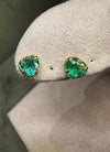 Emerald Heart Studs 18 Ct Gold (Pair)