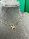 Butterfly Necklace with diamonds 18K gold One of a kind