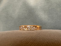 Moon and Diamond Sprinkles constellation ring band in 18K Gold
