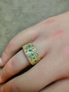 “Ocean” Neon Blue Brazilian Paraiba Tourmalines and Diamonds Ring 18 Ct Gold