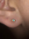 Neon Blue Brazilian Paraiba Tourmaline Mini Evil Eye Studs 18 Ct Gold