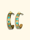 Neon Blue Brazilian Paraiba Tourmalines Hoop Earrings