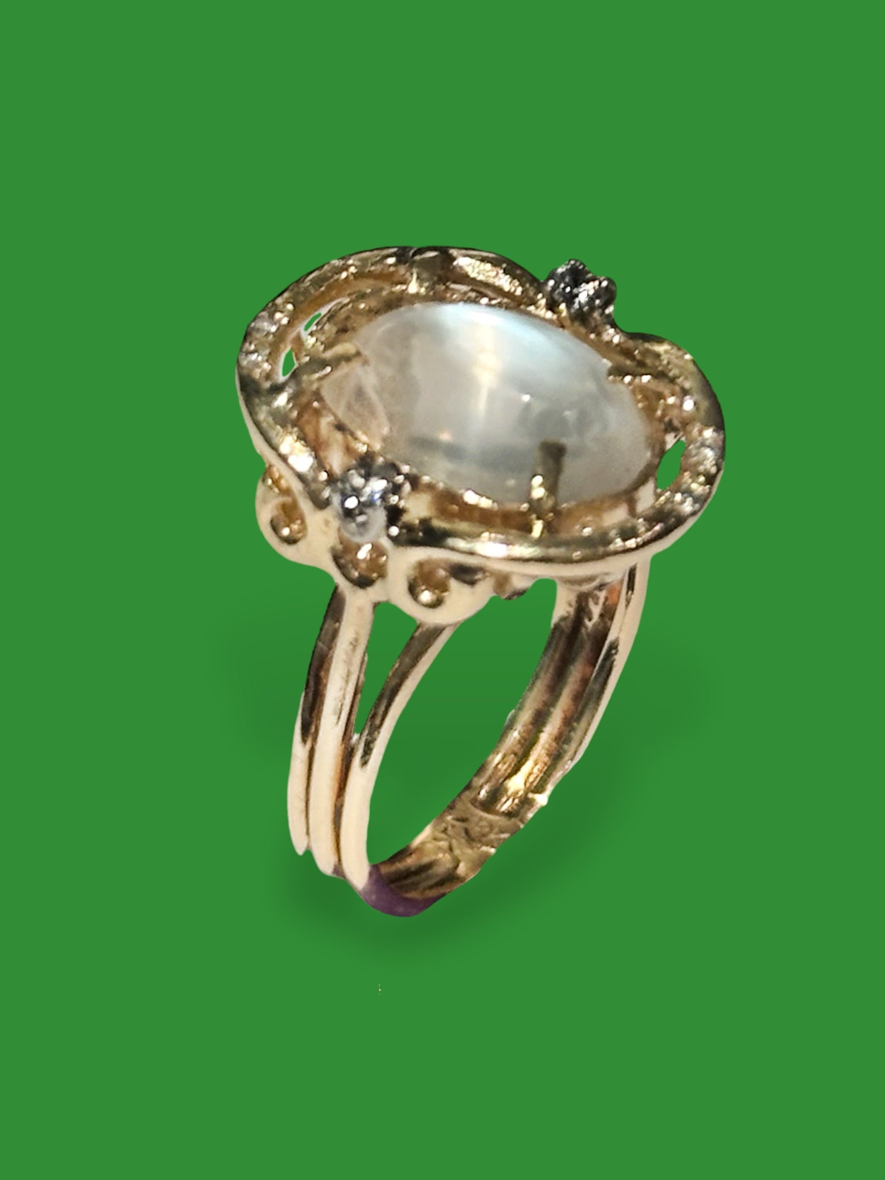 18 K Gold Vintage to Modern Ring Makeover White Moonstone (Unavailable)
