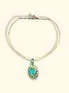 “Azul” Neon Blue Brazilian Paraiba Tourmalines and Mozambique Paraiba Oval Bezel Set Necklace
