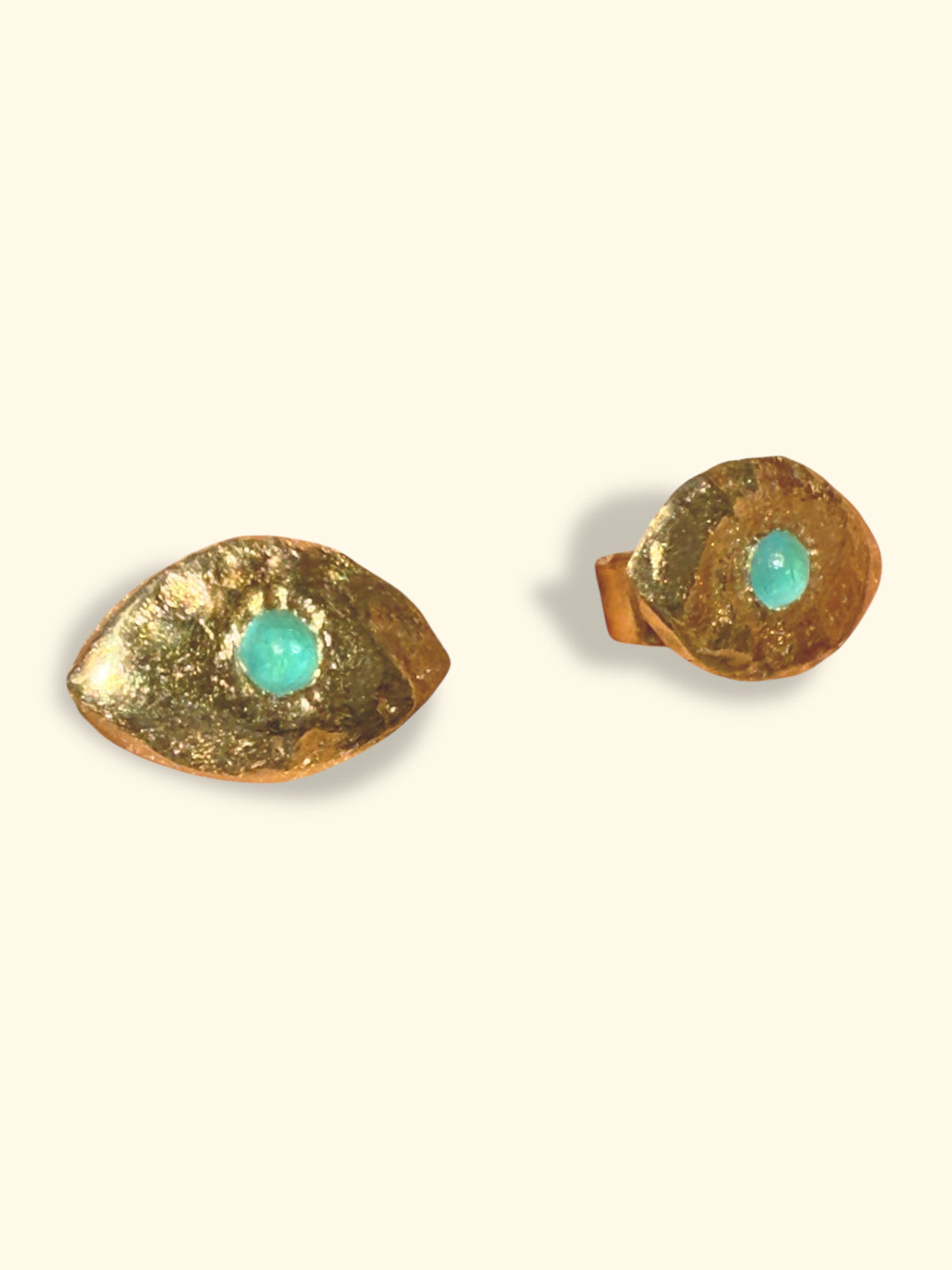 Brazilian Neon Blue Paraiba Tourmaline Princess Eye Stud Earrings (Pair)