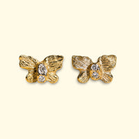Baby Butterfly Diamonds Studs 18 Ct Yellow Gold (Pair) (Available at Stardust 101 Walton Street, London)