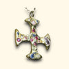 Sold Out - A One-of-a-Kind 18Ct Yellow Gold Cross Adorned with Sapphires