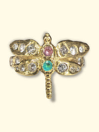 Dragonfly Diamonds Paraiba and Pink Sapphire 18 Ct Gold Ring (Available online and also to View in Person at Stardust, London 101 Walton Street)