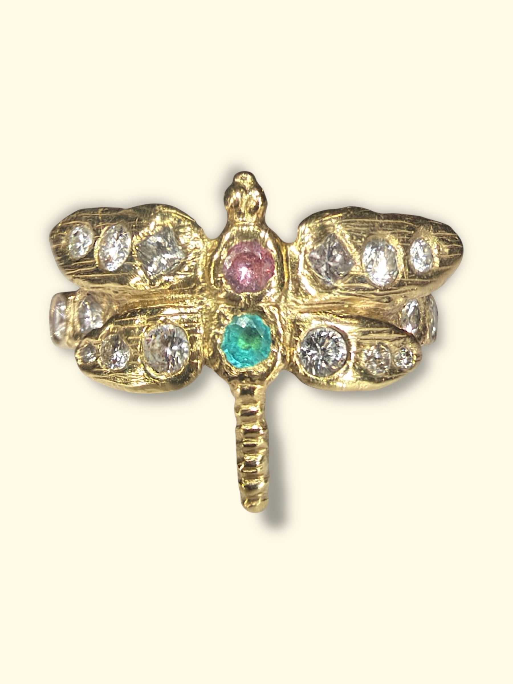 Dragonfly Diamonds Paraiba and Pink Sapphire 18 Ct Gold Ring (Available online and also to View in Person at Stardust, London 101 Walton Street)