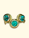 Three Colombian Emeralds Snake Ring 18 Ct Yellow Gold