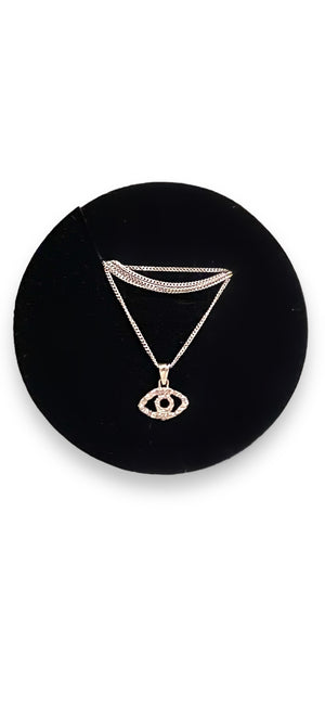 Evil Eye Necklace in 18K White Gold or Platinum for Men