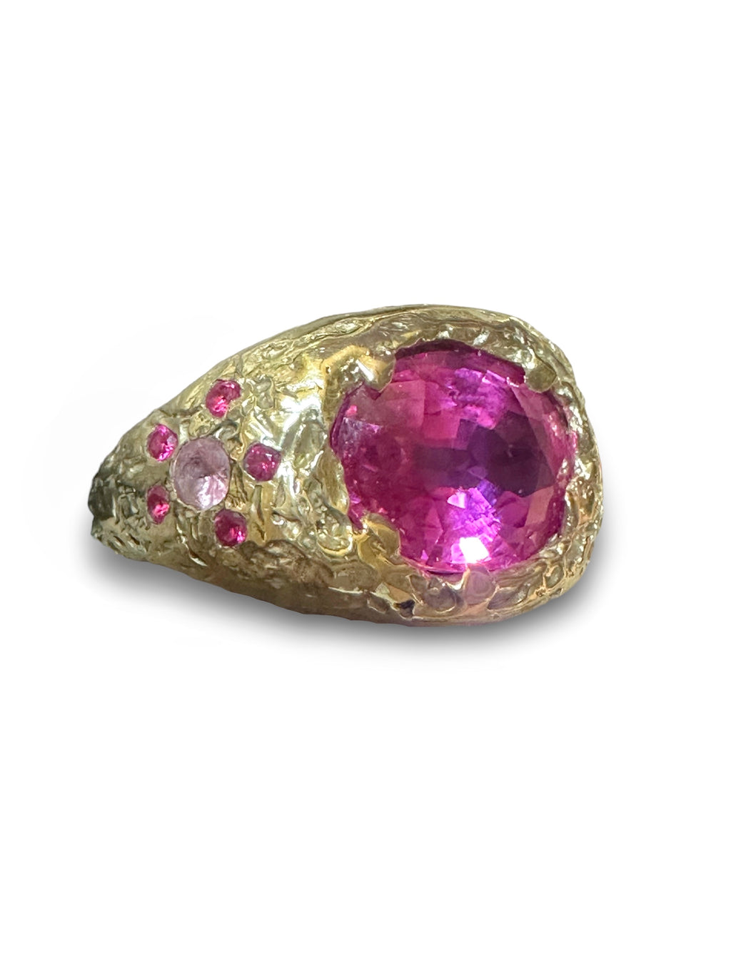 Erato 14K Yellow Gold Large Pink Sapphire Cocktail Ring