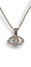 Evil Eye Necklace in 18K White Gold or Platinum for Men