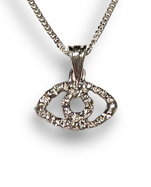 Evil Eye Necklace in 18K White Gold or Platinum for Men