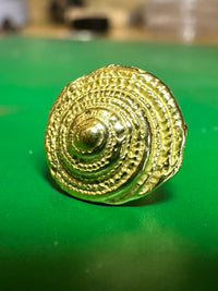 18K Yellow Gold Sea Spiral Snail Earring Stud