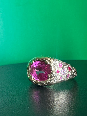 Erato 14K Yellow Gold Large Pink Sapphire Cocktail Ring
