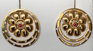 Cyclades Medium Ariadne Stud Earrings with White Sapphires and Rubies