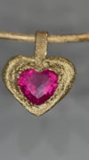 “Passion” 18 Ct Gold Rubellite Tourmaline Heart 3.3 cts Frosted Mat Finish