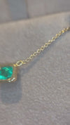 SOLD - One Of A Kind Stunning Vivacious Green Emerald Bezel Set Necklace Emerald Cut 18 Ct Gold