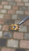 Moonstone Heart Cigar Ring with Sapphires 18 Ct Gold