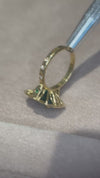 4.26 Cts Emerald Cut Art Deco 18 Ct Gold Ring with diamonds